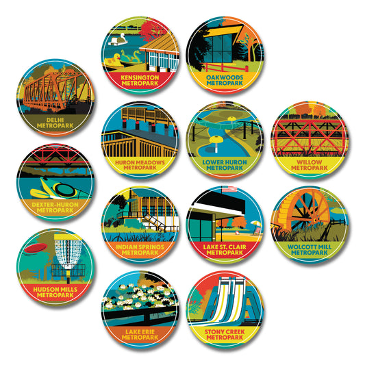Metroparks Stickers 13 Pack